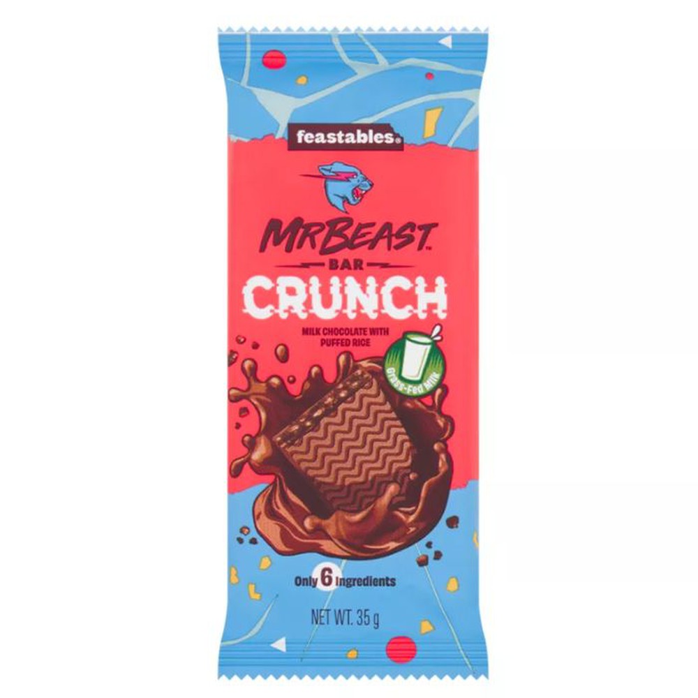 Feastables MrBeast Crunch Milk Chocolate Bar 35g | Giant Bradley's ...