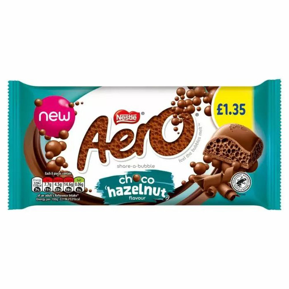 Aero Hazelnut Chocolate Sharing Bar 90g