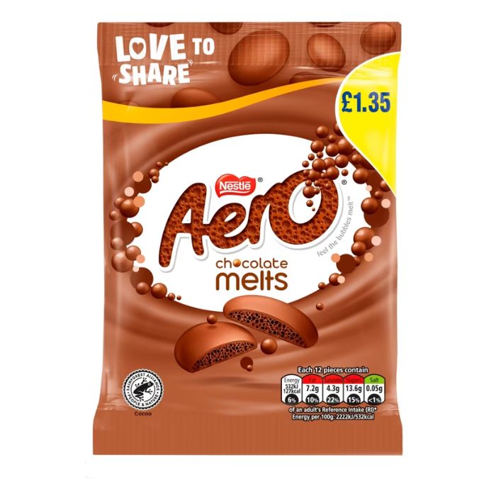 Aero Melts Milk Chocolate Sharing Bag 80g