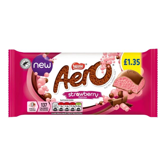 Aero Strawberry Chocolate Sharing Bar 90g