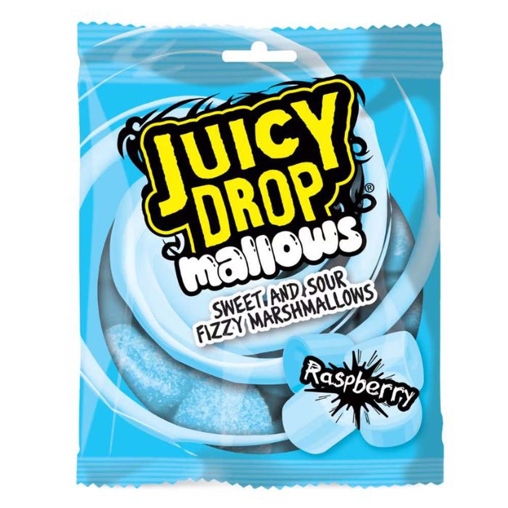 Bazooka Juicy Drop Mallows Raspberry Bag 100g