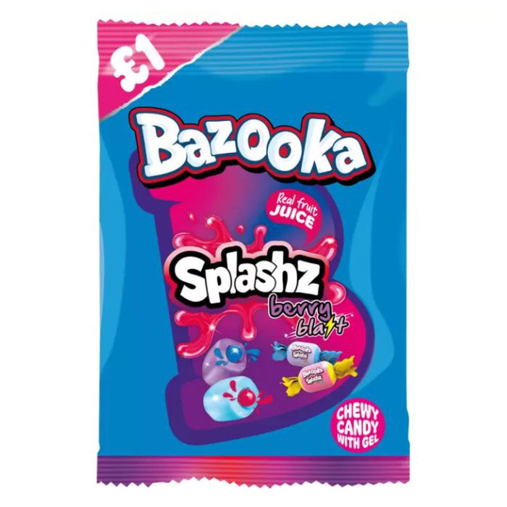 Bazooka Splashz Berry Blast Bag 120g