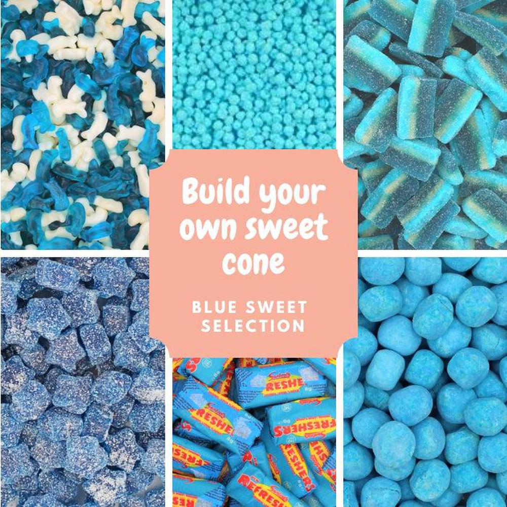 Blue 3kg Sweet Cone Set - 20 Cones