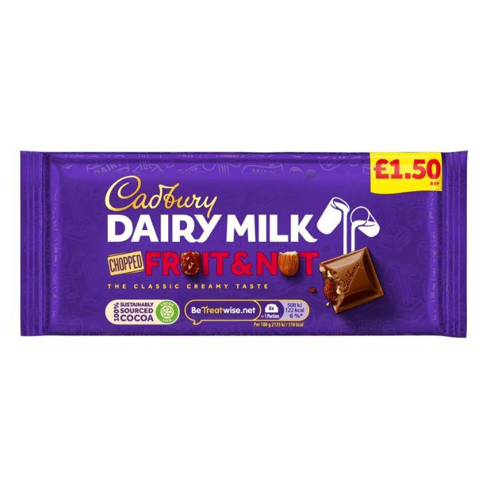 Cadbury Dairy Milk Fruit & Nut Chopped Chocolate Bar 95g