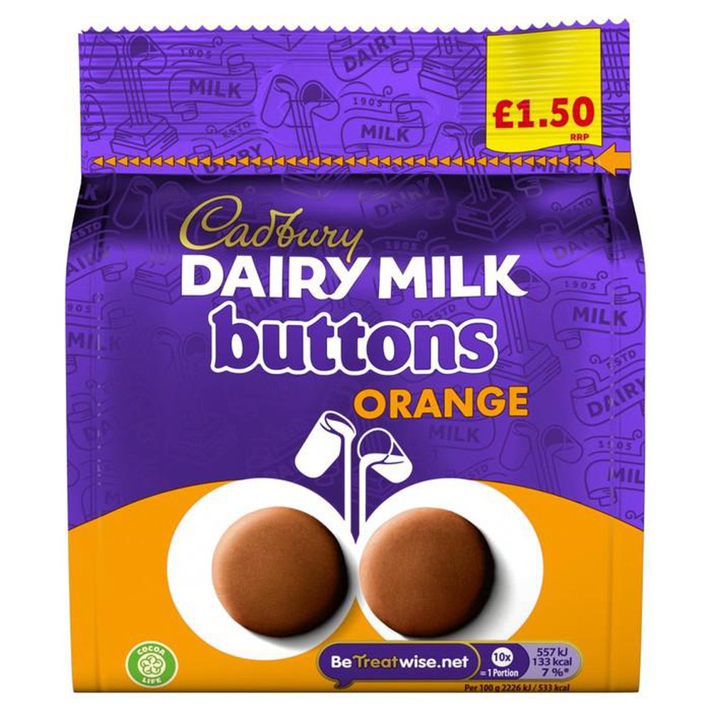 Cadbury Dairy Milk Orange Buttons Chocolate Bag 85g