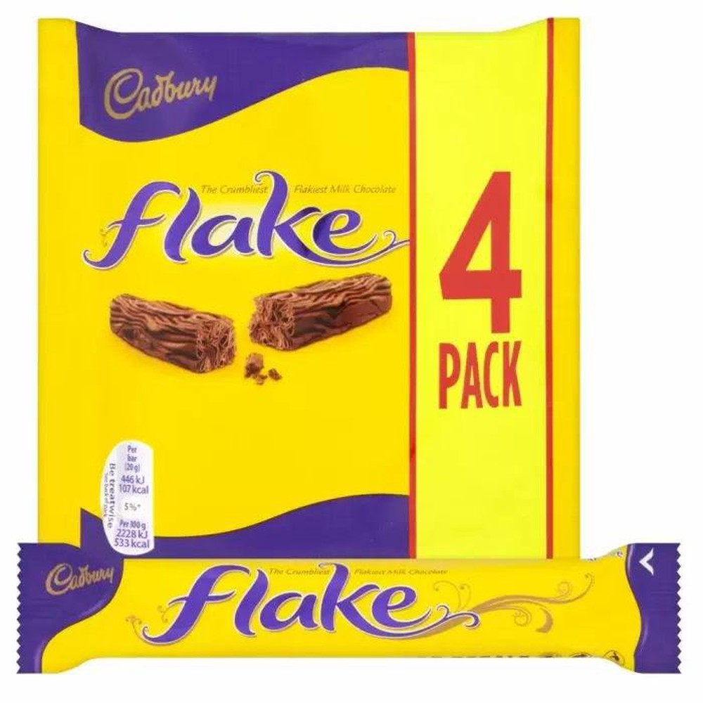 Cadbury Flake Chocolate Bar 4 Pack 80g