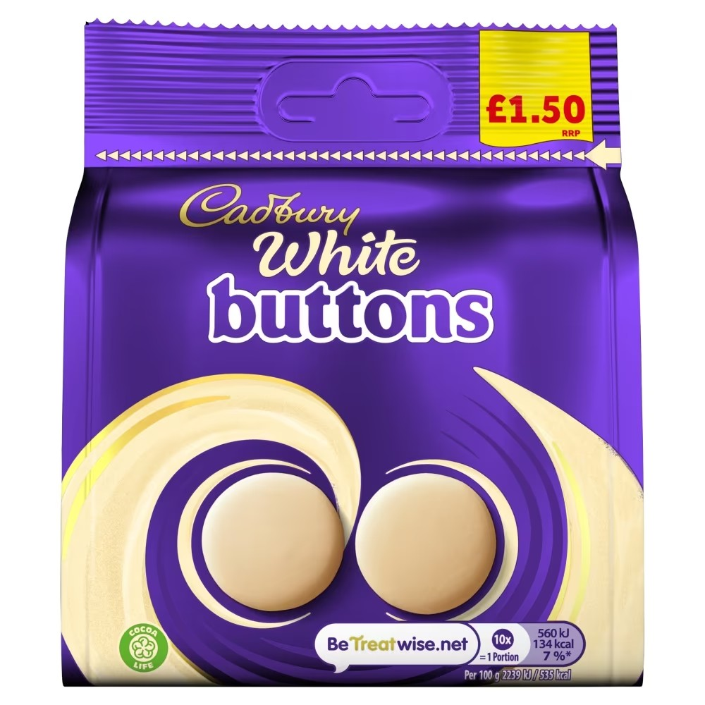 Cadbury White Chocolate Buttons 85g