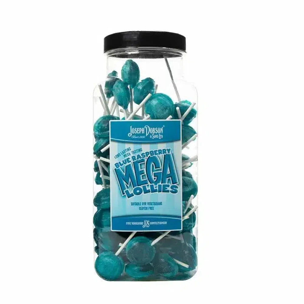 Dobsons Blue Raspberry Mega Lollies Jar 1.9kg