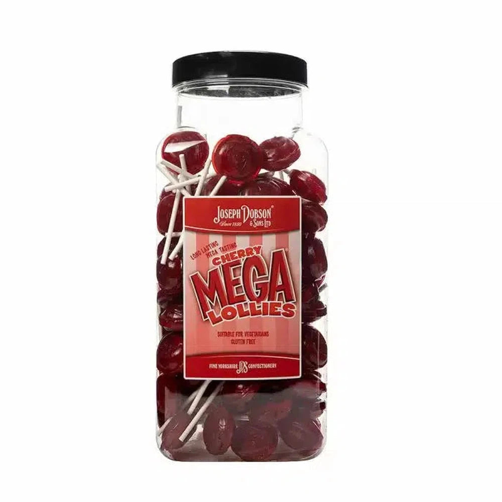 Dobsons Cherry Mega Lollies Jar 1.9kg