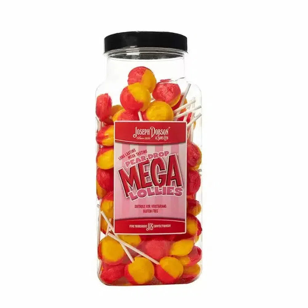 Dobsons Pear Drop Mega Lollies Jar 1.9kg