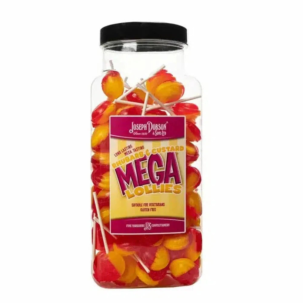 Dobsons Rhubarb & Custard Mega Lollies Jar 1.9kg