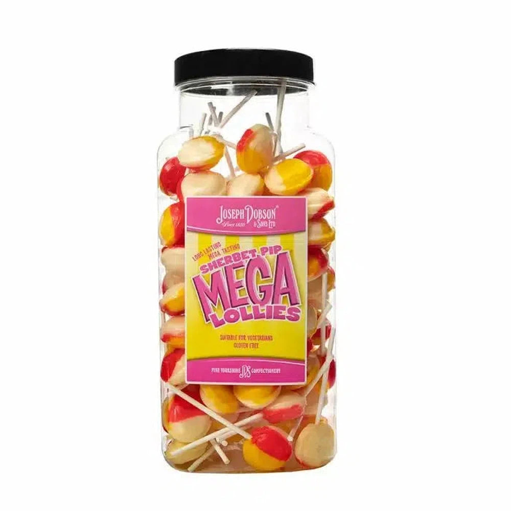 Dobsons Sherbet Pip Mega Lollies Jar 1.9kg