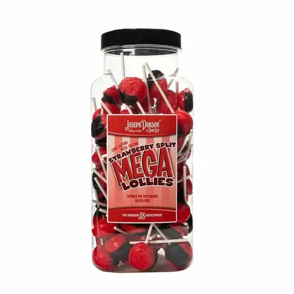 Dobsons Strawberry Split Mega Lollies Jar 1.9kg