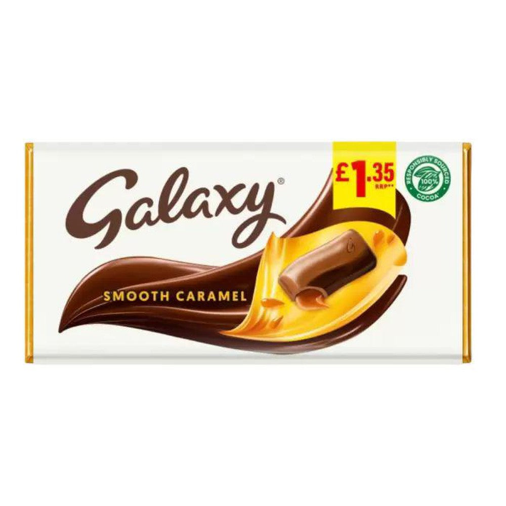 Galaxy Smooth Caramel & Milk Chocolate Block Bar 135g