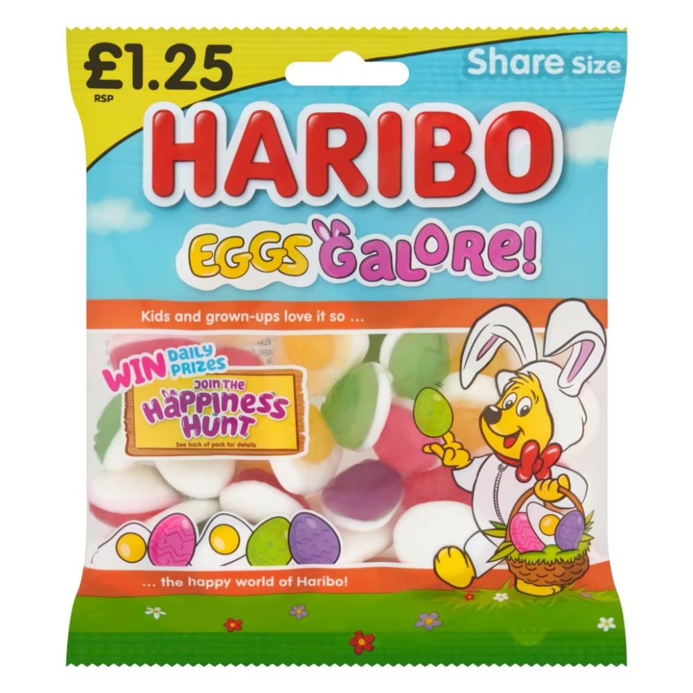 Haribo Eggs Galore Fruit Flavour Jelly & Foam Sweets Sharing Bag 140g