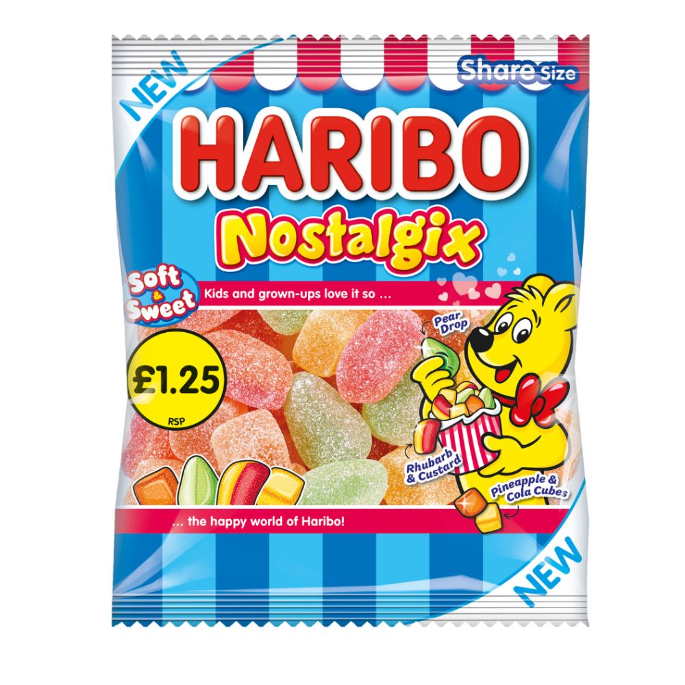 Haribo Nostalgix Sugar Coated Fruit & Cola Flavour Jelly Sweets 140g