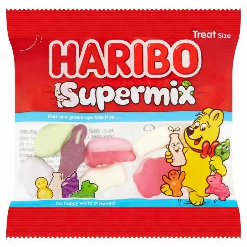 Haribo Supermix Minis Treat Bags 16g box of 100