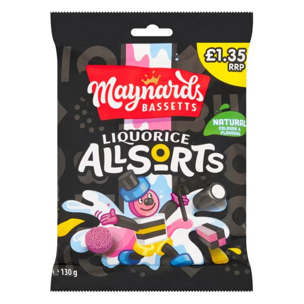 Maynards Bassetts Liquorice Allsorts Sweets Bag 130g