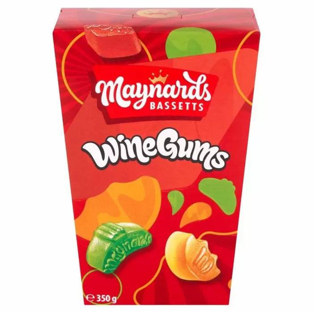 Maynards Bassetts Wine Gums Sweets Carton 350g