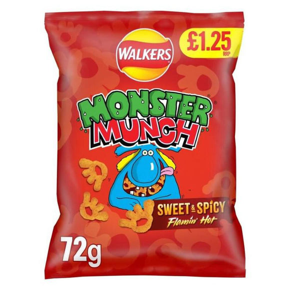 Monster Munch Sweet & Spicy Flamin' Hot 72g | Giant Bradley's Online ...