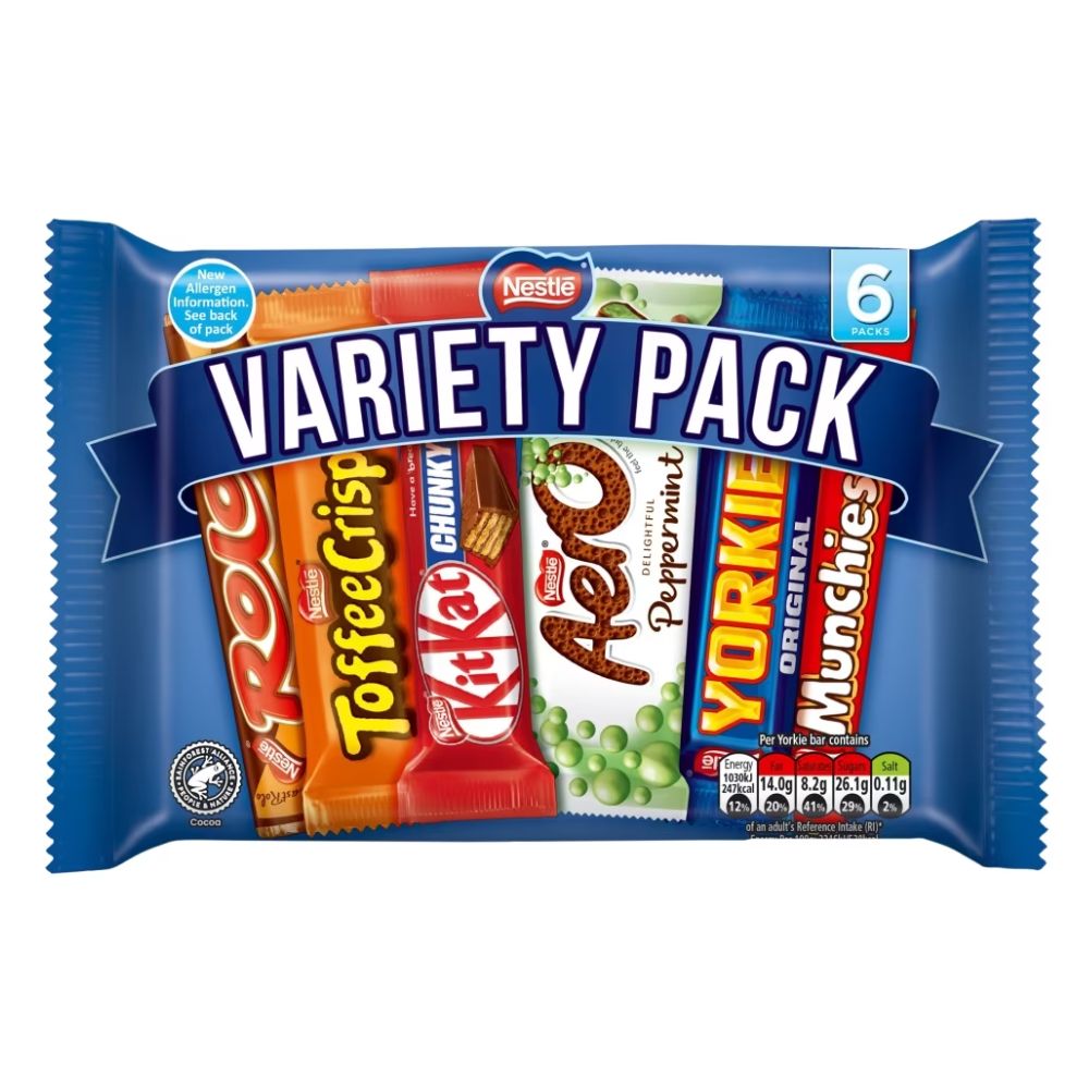 Nestle Variety Pack Chocolate Bar Multipack 264g 6 Pack