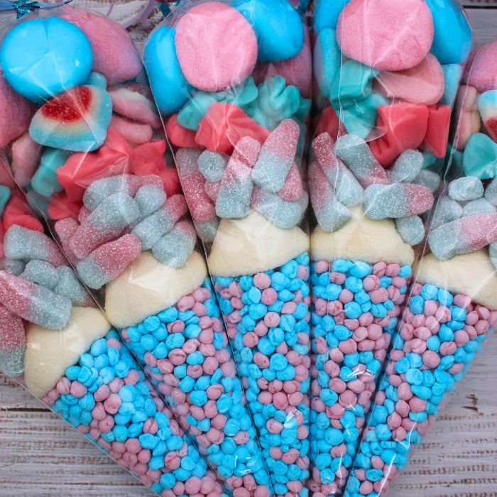 Prefilled Sweet Shop Made Gender Reveal Sweet Cone
