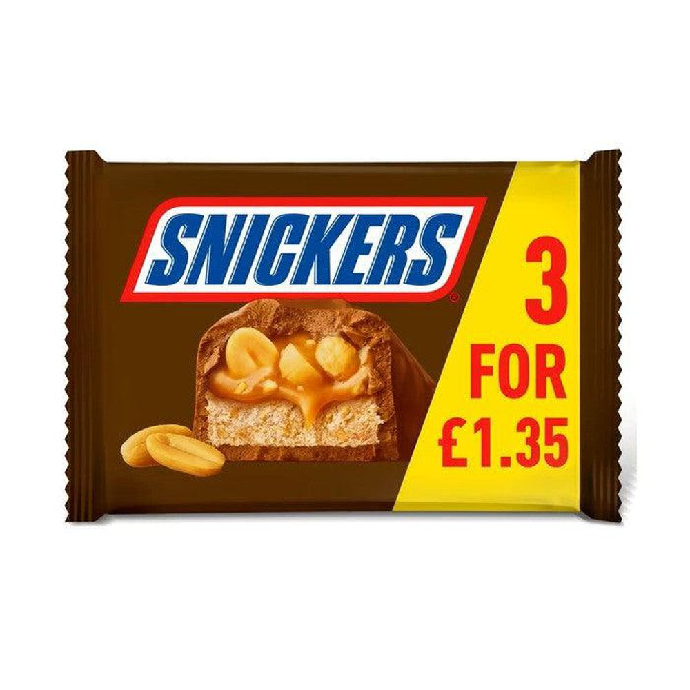 Snickers Chocolate Bars 3 Multipack 125.1g