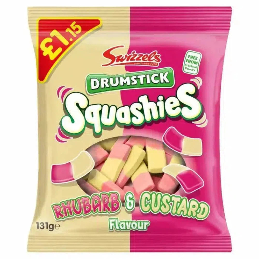 Swizzels Drumstick Squashies Rhubarb & Custard 120g