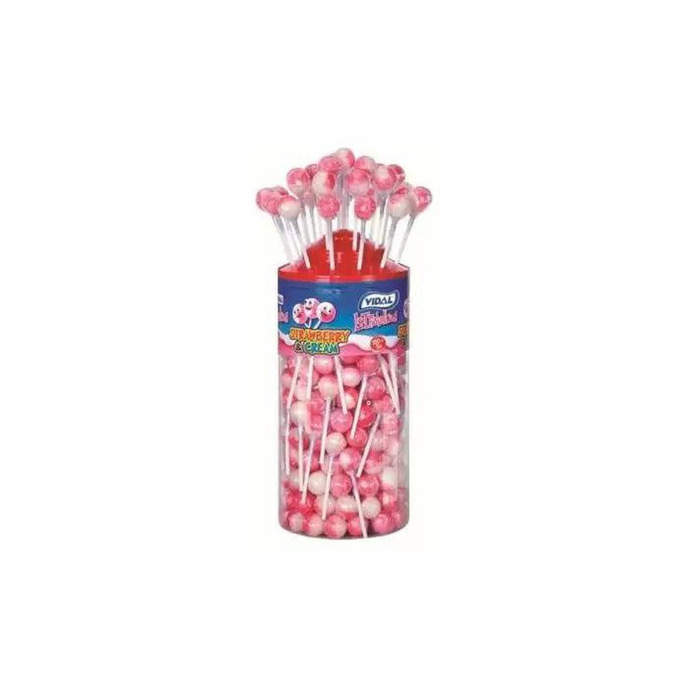 Vidal Lotta Lollies Strawberry & Cream Lollipops