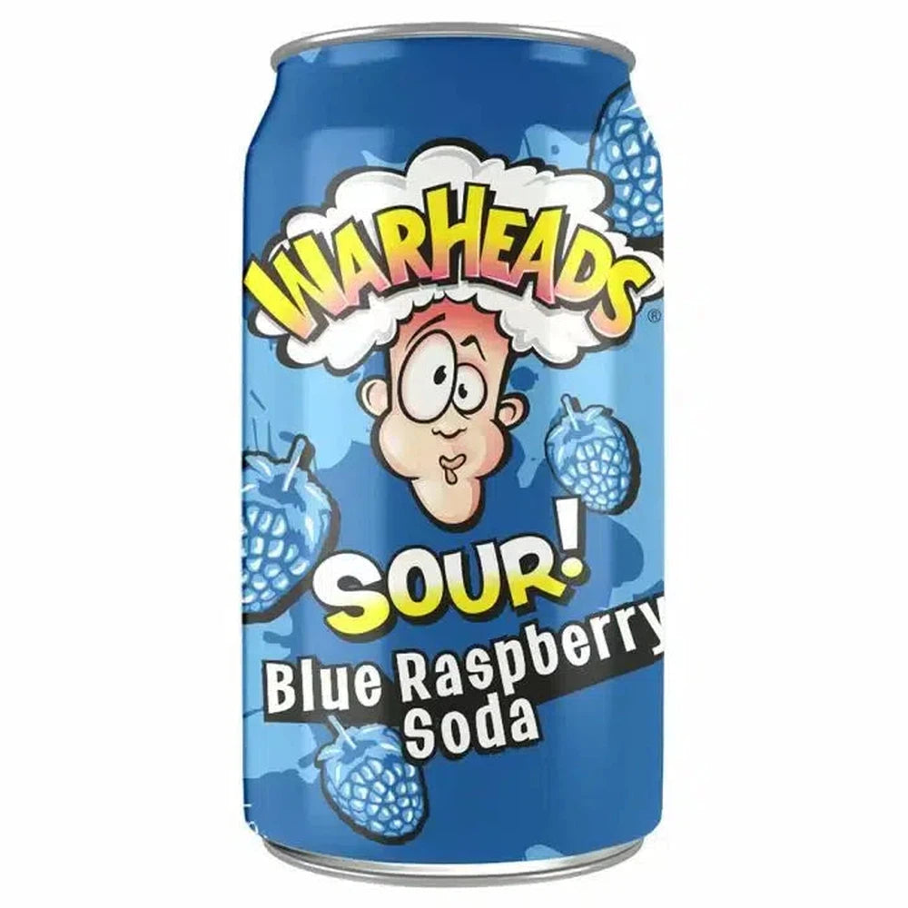 Warheads Sour Blue Raspberry Soda Cans (330ml)