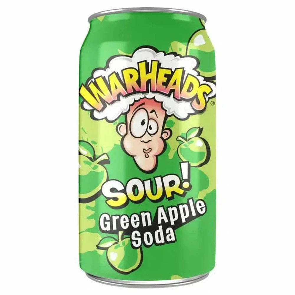 Warheads Sour Green Apple Soda Cans (330ml)